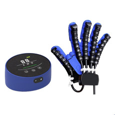 Intelligent Robot Split Finger Training Rehabilitation Glove Equipment With US Plug Adapter, Size: XL(Blue Right Hand)
