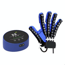 Intelligent Robot Split Finger Training Rehabilitation Glove Equipment With UK Plug Adapter, Size: M(Blue Left Hand)