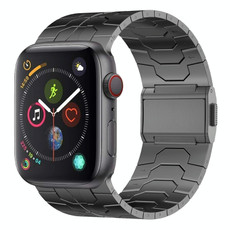 For Apple Watch Series 4 44mm Norman Buckle Stainless Steel Watch Band(Gunmetal)