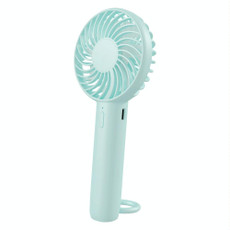 S3 3 Speed Low Noise Hanging Hole Desk Fan Portable Rechargeable Handheld Cooling Fan(Baby Blue)