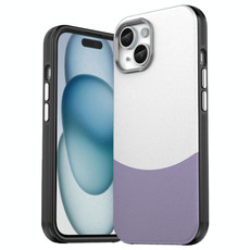 For iPhone 15 Leather Texture MagSafe Magnetic TPU + PC Phone Case(Light Purple)