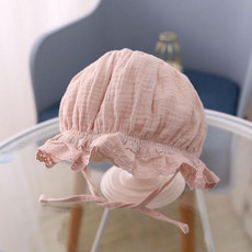MZ4790 Cotton Baby Princess Hat Lacing Cloth Hat, Size: 44-48cm(Deep Snow Bud Color)