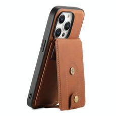 For iPhone 15 Pro Max Denior D14 NK Retro Pattern MagSafe Magnetic Card Holder Leather Phone Case(Brown)