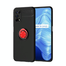 For OPPO Realme 7 Pro  Metal Ring Holder 360 Degree Rotating TPU Case(Black+Red)
