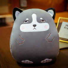 Cartoon Pillow Warm Hand Covering Animal Fruit Doll Girlfriend Gift, Height: 30cm(Husky) Cartoon Pillow Warm Hand Covering Animal Fruit Doll Girlfriend Gift, Height: 30cm(Husky)
