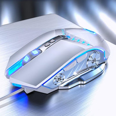 YINDIAO G3PRO 3200DPI 4-modes Adjustable 7-keys RGB Light Wired Gaming Mouse (White)