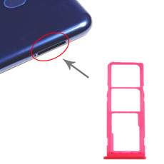 For Samsung Galaxy M10 SM-M105 SIM Card Tray + SIM Card Tray + Micro SD Card Tray (Red)