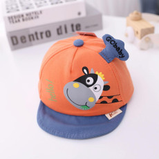 MZ9513 Calf Pattern Baby Peaked Cap Children Autumn Hat Soft Brim Baby Beanie, Size: 48cm Adjustable(Orange)
