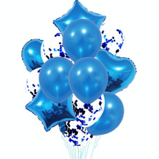 2 PCS 18 Inch Aluminum Pearl Sequins Balloon Set Party Decoration Holiday Decoration(Blue)