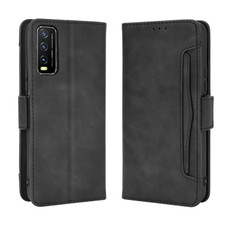 For VIVO Y20 2020/ Y20i  Wallet Style Skin Feel Calf Pattern Leather Casewith Separate Card Slot(Black)