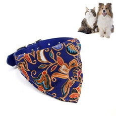 5 PCS Cotton Pet Bib Cat Headband Dog Saliva Towel, Size:M(Blue)