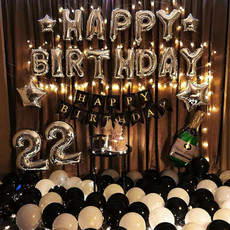 Birthday Party Layout Letter Aluminum Film Balloon Decoration Set(Style One)