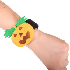 Halloween Pop Ring Bracelet Ghost Festival Gift Party Decorations(Black Pumpkin)