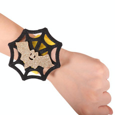 Halloween Pop Ring Bracelet Ghost Festival Gift Party Decorations(Spider Web Bat)