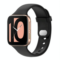 For OPPO Watch 46mm Silicone Watch Band(Black)