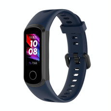 For Huawei Honor Band 5i / Band 4 Metal Buckle Silicone Watch Band, Size: Free Size(Midnight Blue) For Huawei Honor Band 5i / Band 4 Metal Buckle Silicone Watch Band, Size: Free Size(Midnight Blue)