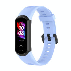 For Huawei Honor Band 5i / Band 4 Metal Buckle Silicone Watch Band, Size: Free Size(Chrysanthemum Blue) For Huawei Honor Band 5i / Band 4 Metal Buckle Silicone Watch Band, Size: Free Size(Chrysanthemum Blue)