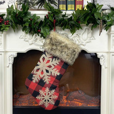 Christmas Ornaments Burlap Socks Candy Socks Gift Bag(Snowflake)