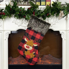 Christmas Ornament Christmas Stocking Cover Christmas Pendant Stocking Gift Bag(Elk)