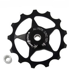 4 PCS MEROCA Metal Bearings Mountain Bike Road Bike Rear Derailleur Guide Wheel 11T/13T Guide Wheel, Specification:13T, Color:Black 4 PCS MEROCA Metal Bearings Mountain Bike Road Bike Rear Derailleur Guide Wheel 11T/13T Guide Wheel, Specification:13T, Color:Black