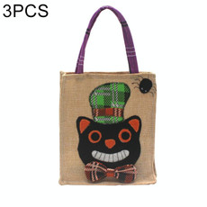 Halloween Decoration Supplies Tote Bag Mall Hotel Biscuits Apple Gift Bag(Black Cat)