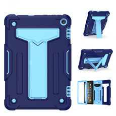 For Amazon Kindle Fire HD 8 2020/Fire 8 Plus T-shaped Bracket Contrast Color Shockproof PC + Silicone Tablet Protective Case(Navy+Blue) For Amazon Kindle Fire HD 8 2020/Fire 8 Plus T-shaped Bracket Contrast Color Shockproof PC + Silicone Tablet Protective Case(Navy+Blue)