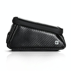 Rhinowalk Bicycle Front Tube Bag Waterproof Mobile Phone Touch Screen Multi-function Bicycle Handlebar Bag(Carbon Fiber Black)
