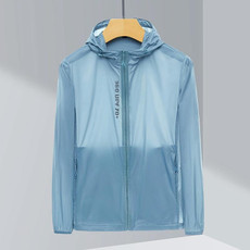 Mens Outdoor UV Proof Breathable Lightweight UPF 70 + Sunscreen Clothes For Couples (Color:Gray Blue Size:S)