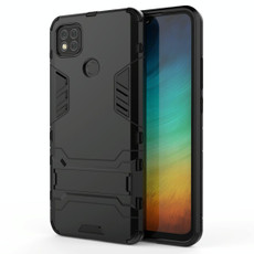 For Xiaomi Redmi 9C PC + TPU Shockproof Protective Case with Holder(Black)