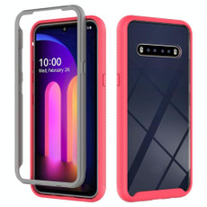 For LG V60 ThinQ Starry Sky Solid Color Series Shockproof PC + TPU Protective Case(Red)