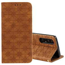 For Oppo Reno3 Pro / Find X2 Lucky Flowers Embossing Pattern Magnetic Horizontal Flip Leather Case with Holder & Card Slots(Brown)
