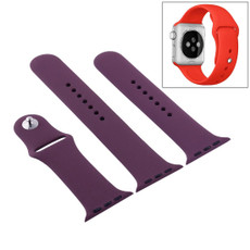 For Apple Watch Series 7 45mm / 6 & SE & 5 & 4 44mm / 3 & 2 & 1 42mm High-performance Ordinary & Longer Rubber Sport Watch Band with Pin-and-tuck Closure(Cherries)