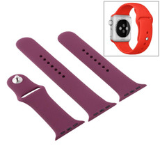 For Apple Watch Series 9&8&7 41mm / SE 3&SE 2&6&SE&5&4 40mm / 3&2&1 38mm High-performance Ordinary & Longer Rubber Sport Watch Band with Pin-and-tuck Closure(Violet)