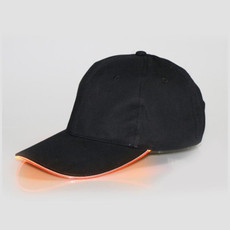 LED Luminous Baseball Cap Male Outdoor Fluorescent Sunhat, Style: Battery, Color:Black Hat Orange Light