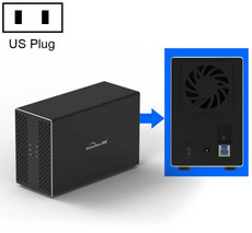 Blueendless USB-B Interface 3.5 inch 2 Bay RAID Combination Array HDD External Enclosure (US Plug)