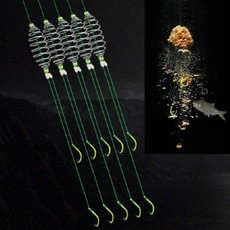 15 PCS / 3 Sets Stranded Double Hook Anti-winding Silver Carp Fishing Group Spring Fishing Hook, Specification:10(Fluorescent Hook)