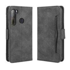 For HTC Desire 20 Pro Wallet Style Skin Feel Calf Pattern Leather Case with Separate Card Slot(Black)