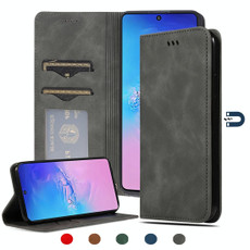 For Samsung Galaxy S10 Lite/A91 Retro Skin Feel Business Magnetic Horizontal Flip Leather Case(Dark Grey)