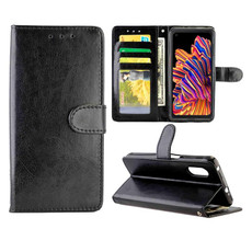 For Samsung Galaxy Xcover Pro Crazy Horse Texture Leather Horizontal Flip Protective Case with Holder & Card Slots & Wallet & Photo Frame(Black)