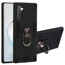 For Samsung Galaxy Note 10 / Note 10 5G 2 in 1 Armour Series PC + TPU Protective Case with Ring Holder(Black)
