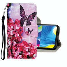 For Samsung Galaxy A10s Colored Drawing Pattern Horizontal Flip Leather Case with Holder & Card Slots & Wallet(Purple Butterfly)