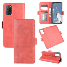For OPPO A72 Dual-side Magnetic Buckle Horizontal Flip Leather Case with Holder & Card Slots & Wallet(Red)
