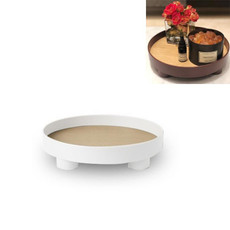 Multifunctional Storage Fruit Tray Cup Perfume Debris Desktop Decoration Plate Tray(White)