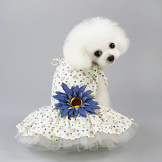 Pet Clothing Dog Cat Spring and Summer Breathable Daisy Skirt, Size:XL(Blue Flower) Pet Clothing Dog Cat Spring and Summer Breathable Daisy Skirt, Size:XL(Blue Flower)