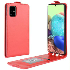 For Galaxy A71 5G R64 Texture Single Vertical Flip Leather Protective Case with Card Slots & Photo Frame(Red)
