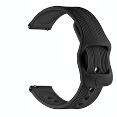 20mm For  Huawei Watch GT2 42mm / Galaxy Watch Active 2 / Huami GTS/GTR 42MM Silicone Watch Band with Japanese Buckle(Black)