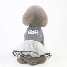 Pet Clothes Dog Summer Breathable Striped Skirt, Size:M(Black)