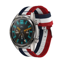 22mm For Huawei Watch GT2e GT2 46mm Nylon single ring strap(Red White Blue) 22mm For Huawei Watch GT2e GT2 46mm Nylon single ring strap(Red White Blue)