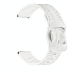 20mm For  Huawei Watch GT2 42mm / Galaxy Watch Active 2 / Huami GTS/GTR 42MM Silicone Watch Band with Japanese Buckle(White)