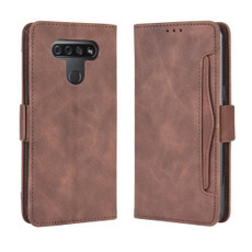 For LG K51 Wallet Style Skin Feel Calf Pattern Leather Case with Separate Card Slot(Brown)
